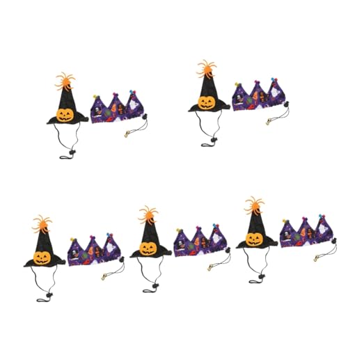 INOOMP 5 Sätze Halloween-Hut Hund Halloween-Haustier-Hexenhut Welpe Halloween Costume Halloween Kleidung Wiederverwendbarer lustiger Katzenhut Entzückender gemusterter Katzenhut Stoff INOOMP 5 Sätze Halloween-Hut Hund Halloween-Haustier-Hexenhut Welpe Halloween Costume Halloween Kleidung Wiederverwendbarer lustiger Katzenhut Entzückender gemusterter Katzenhut Stoff von INOOMP