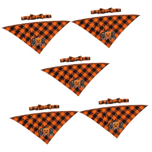 INOOMP 5 Sets Hundezubehör Halloween Hundehalsband Verschleißfestes Schalhalsband Tragbares Wiederverwendbares Zartes Hundehalstuch Party Welpenhalsband von INOOMP