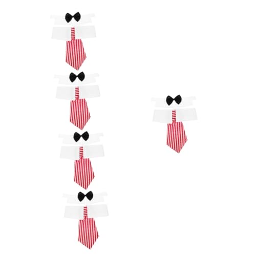 INOOMP 5 Sätze Haustier Krawatte Hunde hundekragen Tierhalsband binden Welpenhalsband Katze Fliege Kragen dekoratives Kätzchenhalsband Hündchen schmücken Zubehör Polyester rot von INOOMP