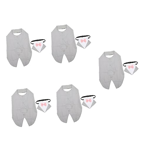 INOOMP 5 Sätze Hundeanzug Hochzeitsanzug Für Haustiere Hemd Binden Hundefliege Hund Krawatte Welpen-hochzeits-Smoking Hundeprinz-krawattenanzug Bankett Kleidung ännlicher Hund Polyester von INOOMP