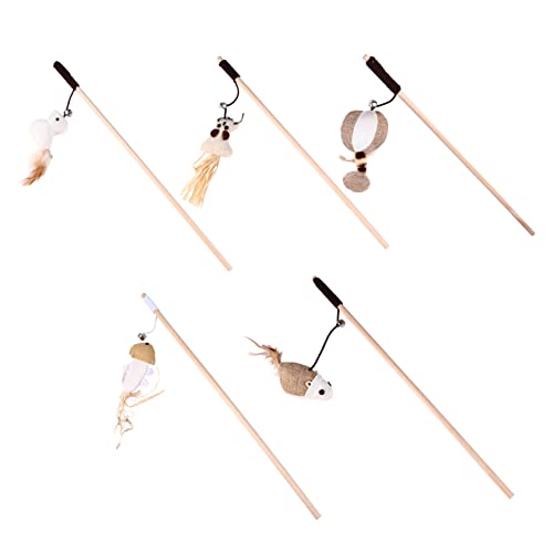 INOOMP 5-teiliges Katzenangel-Set Interaktives Katzenspielzeug Mit Glöckchen Für Katzen Schnurspielzeug INOOMP 5-teiliges Katzenangel-Set Interaktives Katzenspielzeug Mit Glöckchen Für Katzen Schnurspielzeug von INOOMP