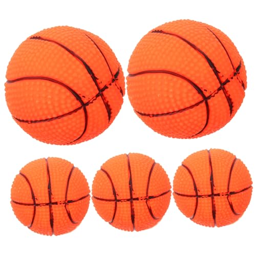 INOOMP 5 Stück Teiliges Kleine Basketballspielzeuge für Hunde aus Sicherem Vinyl Quietschend zum Kauen und Training für Welpen und Kleine bis Mittelgroße Hunde Fördert Bewegung und von INOOMP