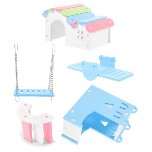 INOOMP 5stücke Teiliges Hamster-Spielzeug-Set Regenbogen-brücke Schaukel Und Kleiner Nager-Hideout Für Zwerghamster Und Kleintiere Natürliches Material Leicht Und Langlebig INOOMP 5stücke Teiliges Hamster-Spielzeug-Set Regenbogen-brücke Schaukel Und Kleiner Nager-Hideout Für Zwerghamster Und Kleintiere Natürliches Material Leicht Und Langlebig von INOOMP