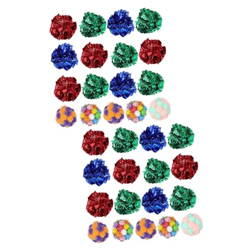 INOOMP 2 Sets Verschiedene Katzenspielzeuge Rund Knisternd Für Interaktives Spielen 25 Stück X 2 von INOOMP