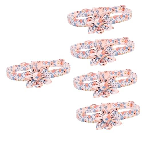 INOOMP 5St Blumenkragen Blumen hundehalsband süße rosa hundehalsbänder welpenhalsband Hunde rosafarbene Halskette Halsketten Halsschmuck für Mädchenhunde Hundehalsband von INOOMP