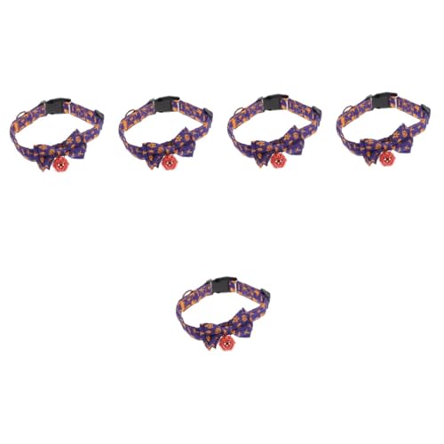 INOOMP 5St Halloween-Kragen Hundehalsband -Hals- Halloween Theme Halloween Costume Haustier mit Schleifenknoten für Welpenhalsband für Halloween Polyester von INOOMP