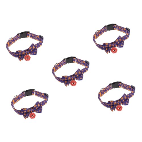 INOOMP 5St Halloween-Kragen Katzenfliege verstellbare Haustierhalskette Welpe Fliege Halloween Theme Halloween Costume dekoratives Katzenhalsband haustierfest Dekoration Polyester Violett INOOMP 5St Halloween-Kragen Katzenfliege verstellbare Haustierhalskette Welpe Fliege Halloween Theme Halloween Costume dekoratives Katzenhalsband haustierfest Dekoration Polyester Violett von INOOMP