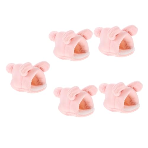INOOMP 5St Hamsternest winterliches Rattennest meerschweinchen lebensraum hamsterbett tierkissen Hamsterversteck Kleines Hamsterhaus behaart Haustierbett kleines Haustier Lammsamt Rosa von INOOMP