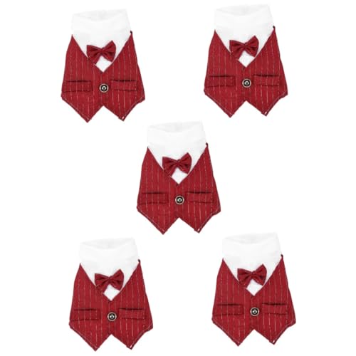 INOOMP 5St Haustieranzug Kleiner Hund Halloweenkostüm hundekostüm Hunde kostüm Hasenkostüm Hemden Hunde-Outfit Hemd für Welpen groß Kleid Weste Anzug einstellen Fräulein Smoking Polyester von INOOMP