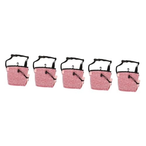 INOOMP 5st Gürteltasche Für Das Hundetraining Müllbeutel Einkaufstüten Snack-Taschen Snackbeutel Lebensmittelbeutel Müllsäcke Snackhalter Oxford-Stoff Haustiertasche Rosa Hundefutter von INOOMP