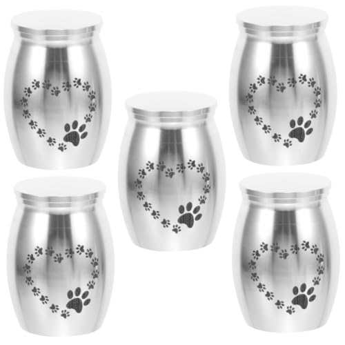 INOOMP 5 Stück Haustier-urnen Für Hunde Und Katzen Mini-urnen Für Haustierasche Andenkenglas Legierungsmaterial Elegantes Design von INOOMP