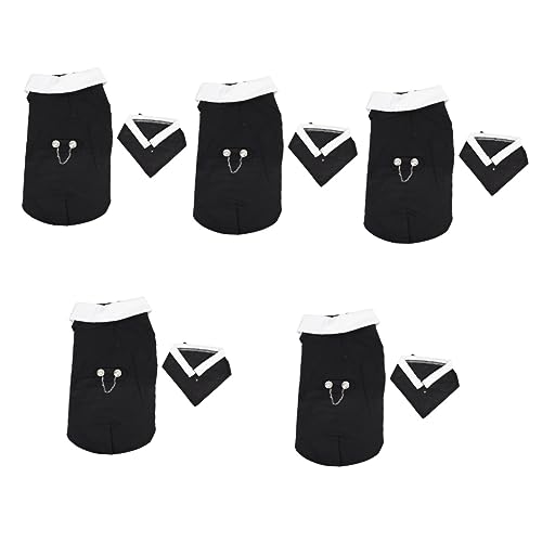 INOOMP 5st Haustieranzug Halloweenkostü Abriebfeste Hundebekleidung Kostüme Für Hunde Formeller Anzug Für Hunde Bequemer Hundeanzug Tragbarer Hunde-Smoking Shirt Polyester Hochzeit von INOOMP