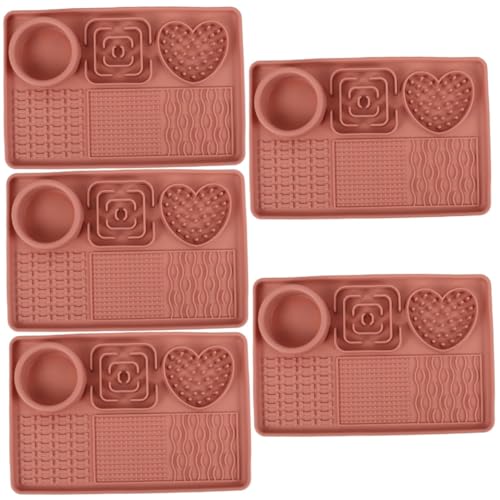 INOOMP 5st Leckunterlage Für Haustiere Leckmatte Katzenfuttermatte Slow Feeder Hundefuttermatte Slow-Feeder-leckpad Langsame Fütterungsunterlage Für Haustiere Pet-Food-pad Rosa Kieselgel von INOOMP