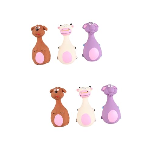 INOOMP 6stücke Teiliges Interaktives Kauspielzeug Für Haustiere Cartoon-Design Quietschendes Molarspielzeug Aus Geeignet Für Kleine Und Mittelgroße Hunde Und Katzen von INOOMP