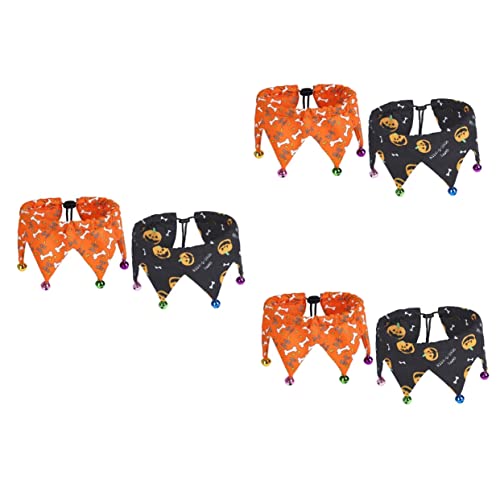 INOOMP 6 STK Halloween Haustier Verstellbares Halsband Die Klingel Orangefarbenes Hundehalsband Halloween-Hunde Hunde-Bandana-schal Haustierzubehör Katzenglocke Kätzchen Polyester INOOMP 6 STK Halloween Haustier Verstellbares Halsband Die Klingel Orangefarbenes Hundehalsband Halloween-Hunde Hunde-Bandana-schal Haustierzubehör Katzenglocke Kätzchen Polyester von INOOMP