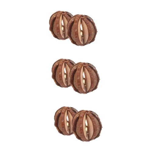 INOOMP 6stücke Lustige Holz-kauspielzeuge Für Kleintiere Natürliches Kau Und Spielzeug Für Hamster Und Kaninchen Mit Glocken Zahn Und Stressabbau Für Kleine Haustiere von INOOMP