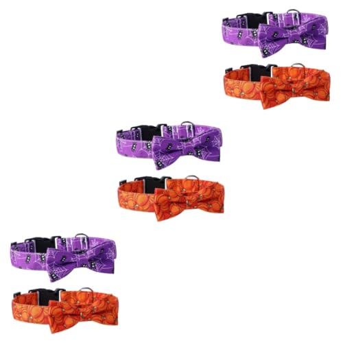 INOOMP 6 STK Haustierhalsband Halloween pet Supplies Halloween Dog Collar Hundehalsband für Halloween Haustiergeschenk Kopftuch Kürbis Haustier-Halloween-Halsgurt Halloween-Hundehalsband von INOOMP
