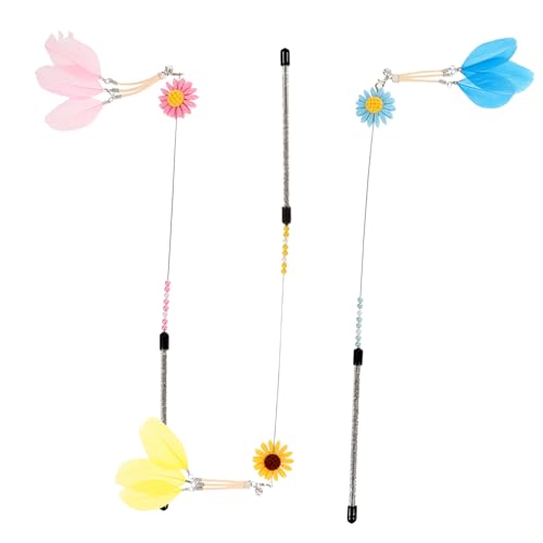 INOOMP 6stücke Teiliges Katzenangel Mit Bunten Sonnenblumen Und Federn Interaktives Spielzeug Bewegung Und Jagdinstinkten Für Katzen Katzenfreundliches Spielzeug INOOMP 6stücke Teiliges Katzenangel Mit Bunten Sonnenblumen Und Federn Interaktives Spielzeug Bewegung Und Jagdinstinkten Für Katzen Katzenfreundliches Spielzeug von INOOMP