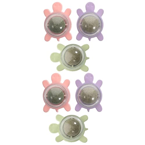 INOOMP 6 STK Katzenminze Bälle Katze Minze essbar Zimmerpflanzen Twerking-Spielzeug Katzenspielzeug Katzenminze Katzenkauspielzeug für Aggressive Kauer drehbar Katzenball Squashball PVC von INOOMP