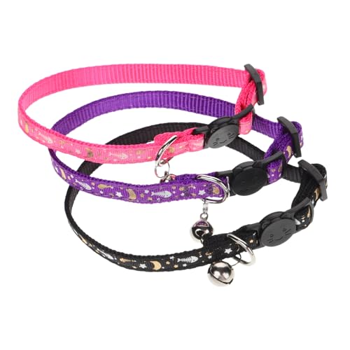 INOOMP 6stücke Verstellbare Katzenhalsbänder Mit Glöckchen Und Reflektoren Nachtlicht Katzenhalsband Für Kätzchen Sicher Und Bequem von INOOMP