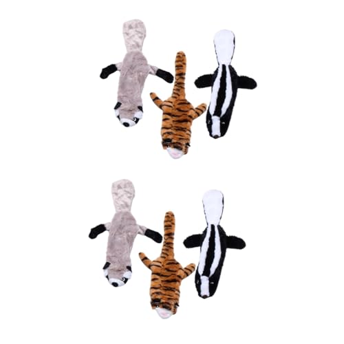 INOOMP 2 Sets Robustes Hundekauspielzeug Plüschtier Quietschspielzeug Backenzahnschleifspielzeug Haustier Plüsch Backenzahnspielzeug Hundespielzeug Für 3 Stück * 2 von INOOMP