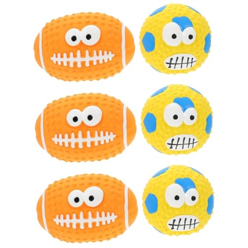 INOOMP 6 STK Spielzeugball Kauspielzeug Für Welpen Hundebälle Kauspielzeug Aus Gummi Outdoor-zubehör Entzückende Kauspielzeuge Welpenversorgung Hundekauen Hart Hündchen Emulsion Haustier von INOOMP