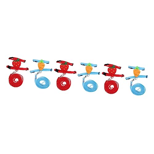 INOOMP 6 Sätze Kaninchenleine Hasenleine Kaninchengeschirr Und Leine Verstellbare Welpenhalsbänder Für Streu Hasen- Hund- Hasengeschirr Hamsterleine Hasenzubehör Polyester INOOMP 6 Sätze Kaninchenleine Hasenleine Kaninchengeschirr Und Leine Verstellbare Welpenhalsbänder Für Streu Hasen- Hund- Hasengeschirr Hamsterleine Hasenzubehör Polyester von INOOMP