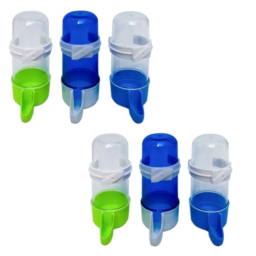 INOOMP 6 Stück Automatischer Trinkbrunnen für Vögel Kunststoff Wasserspender Bpa frei Sichere Glatte Oberfläche Langlebig Energiesparend für Papageien und Kleine Zufällige Farbe von INOOMP