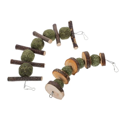 INOOMP 6stücke Apfelholz Kauspielzeug Für Kleintiere Gesundes Spielzeug Für Hamster Und Kaninchen Fördert Das Kauen Und Spiel Für Kleine Haustiere Inklusive Heuball Und Holzscheiben von INOOMP