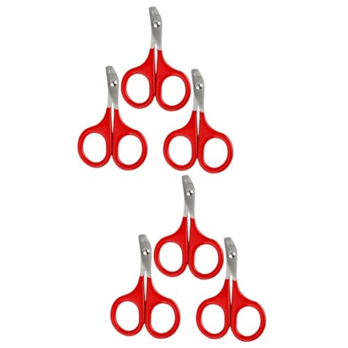 INOOMP 6stücke Teiliges Edelstahl Haustier Krallenpflege Nageltrimmer Für Hunde Und Katzen Gebogene Scheren Für Pflege Von Krallen Für Zuhause Und Salon Rot INOOMP 6stücke Teiliges Edelstahl Haustier Krallenpflege Nageltrimmer Für Hunde Und Katzen Gebogene Scheren Für Pflege Von Krallen Für Zuhause Und Salon Rot von INOOMP