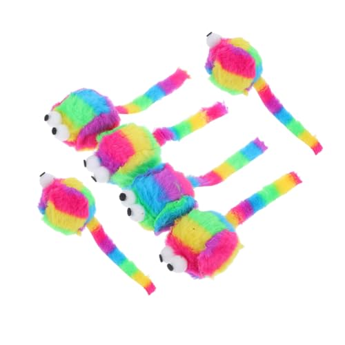 INOOMP 6 Stück Plüschmaus Interaktives Katzenspielzeug Süßes Kätzchen Mausspielzeug Süßes Katzenmausspielzeug Plüsch Katzenmausspielzeug Kätzchenspielzeug Katzenspielzeug von INOOMP