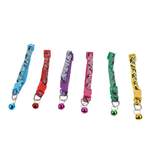 INOOMP Basic Katzenhalsbänder Glöckchen Haustierhalsband für Kätzchen Welpen Sicherheitsschnalle Design Vielseitiger Camouflage-Stil von INOOMP