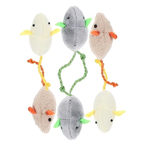 INOOMP Interaktives Katzenspielzeug 6-teiliges Set Mäuse Katzenspielzeug Weiches Plüsch-katzenspielzeug Zum Spielen und Reinigen INOOMP Interaktives Katzenspielzeug 6-teiliges Set Mäuse Katzenspielzeug Weiches Plüsch-katzenspielzeug Zum Spielen und Reinigen von INOOMP