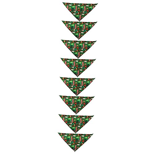 INOOMP 8 Weihnachtslätzchen Weihnachtshundeschal Weihnachtswelpenbandana Hundehalstuch Für Haustiere Speichel Handtuch Weihnachtshundehalsband Hundeschals Polyester von INOOMP