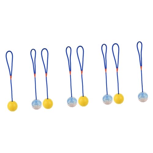 INOOMP 8 Haustierspielzeug Ball Zahnreinigung Beißen Am Seil Chuck It Launcher Für Chuck It Balls Kleines Zahnreinigungsspielzeug Hundegummiball von INOOMP