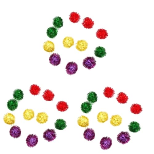 INOOMP 90stücke Bunte Mini Tinsel Bälle Für Katzen Knisternde Pom Bälle Und Trainieren Durchmesser Mischfarben Katzenspielzeug Für Stunden von INOOMP