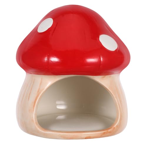 INOOMP Aquarium-Dekor, Keramik-Pilzhaus, Ornament, Aquarium-Landschaftsdekoration, Keramik-Versteck, Höhle, Lebensraum, Hütte für Goldfische zum Ausruhen, Brutversteck, Rot INOOMP Aquarium-Dekor, Keramik-Pilzhaus, Ornament, Aquarium-Landschaftsdekoration, Keramik-Versteck, Höhle, Lebensraum, Hütte für Goldfische zum Ausruhen, Brutversteck, Rot von INOOMP