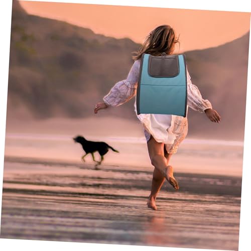 INOOMP Atmungsaktiver Faltbarer Katzenrucksack aus Canvas mit Verstellbaren Schultergurten Sicherer Reise Ausflugsrucksack für Katzen und Kleine Hunde Komfortabel und Stabil für von INOOMP