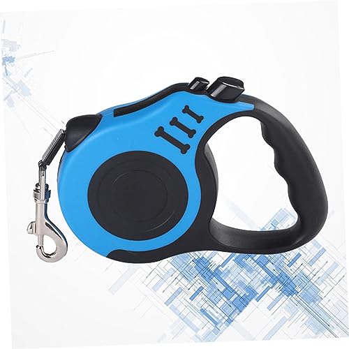 INOOMP Automatische Ausziehbare Hundeleine aus Robustem Nylon mit Metallhaken Reißfest Leicht zu Bedienen für Welpen und Hundetraining Komfortabler Griff Blau von INOOMP