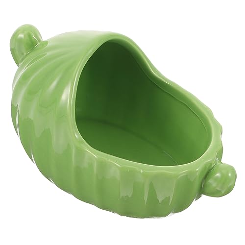 INOOMP Badespielzeug Wanne Hamstersand Haustier Hamster Badesand Klein Hamsterbad Chinchillastaubbad Form Hamsterstreu Hamster Duschbecken Schwein Sandbad Für Hamster Grün Keramik von INOOMP