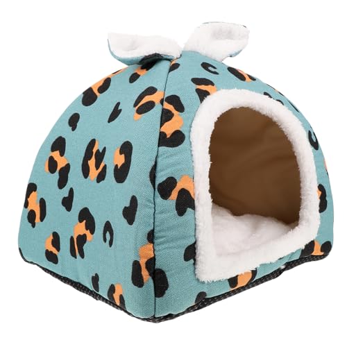 INOOMP Meerschweinchen-Haus Weichem Baumwollmaterial Bequeme Und Atmungsaktive Schlafnest Für Hamster Ratten Und Andere Kleintiere Blaues Leopardenmuster von INOOMP