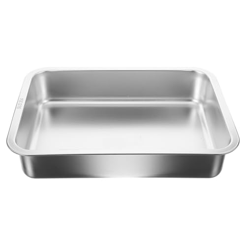 INOOMP Cat Litter Box Aus Edelstahl Offene Katzenstreu-pfanne Für Kätzchen Magnetfreies Design Bequemer Zugang Langlebig Und Sicher von INOOMP