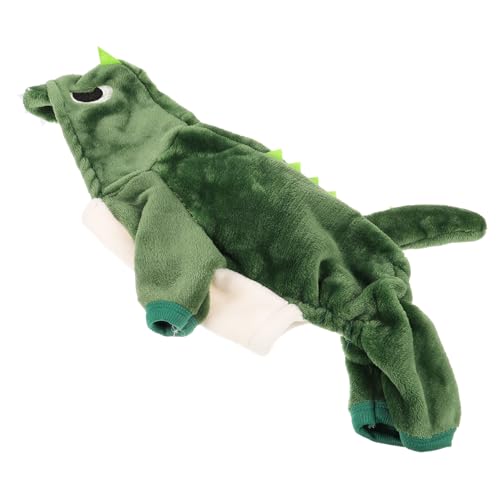 INOOMP Dicker Haustiermantel mit Dinosaurier Kapuzenpullover Warme Stylische Hundebekleidung für Herbst und Winter Vierbeiniger Bequemer Hoodie für Kleine Hunde und Katzen Grün von INOOMP