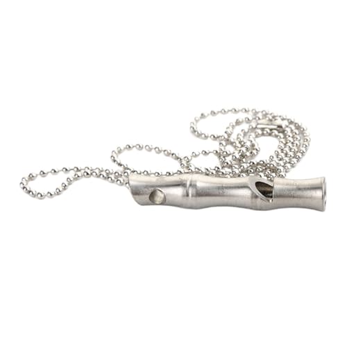 INOOMP Edelstahl Pfeife für Hundetraining mit Kette Lauter Metallpfeifen Notfallpfeife Leichte Outdoor Survival Pfeife Vielseitig Einsetzbar für Jagd Sport und Welpenerziehung von INOOMP
