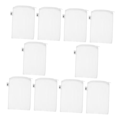 INOOMP Filterbeutel für Aquarien Aquarium Zubehör Schneckenfänger für Aquarien Mesh-Taschen Kordelzug Netzbeutel für Aquarien Aquarienkohle Filterzubehör Medienfilterbeutel Polyester Weiß von INOOMP