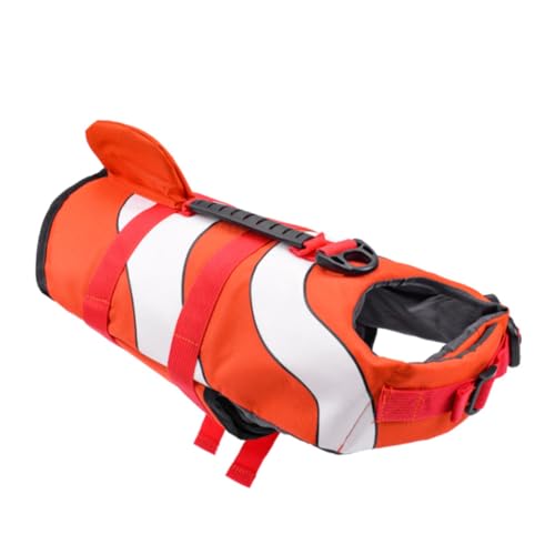 INOOMP Schwimmweste Für Hunde Rettungsweste Für Haustiere Atmungsaktiv Leicht Hochwertiger Polyesterfaser D-Ring Für Leine Gute Sichtbarkeit Farbe Rot von INOOMP