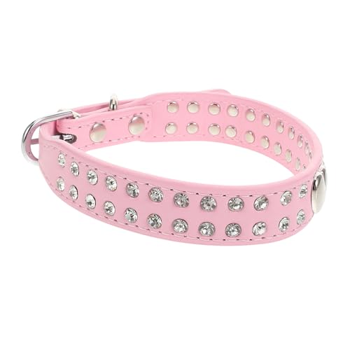 INOOMP Glitzerndes PU Hundehalsband mit Strasssteinen Verstellbares Komfortables Welpenhalsband für Kleine Hunde und Katzen Geeignet für Besondere Anlässe Wie Hochzeiten und Partys von INOOMP