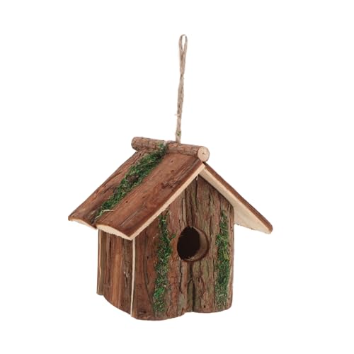 INOOMP Hängendes Aus Holz Natürliche Baumrinde Vogelhaus Im Landhausstil Vogelnistkasten Für Den Außenbereich Gartendekoration von INOOMP