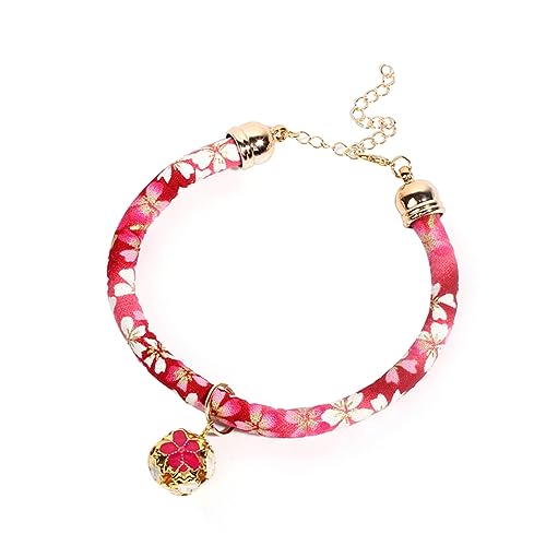 INOOMP Mittelgroßes Haustierhalsband Verstellbare Halskette Mit Glöckchen Blumenmuster Katzen- Und Hundeaccessoire Größe S von INOOMP