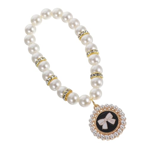 INOOMP Haustierhalsband - Hunde- Und Katzenhalsband - Weißer Schmetterlingsknoten - Abs-Material von INOOMP